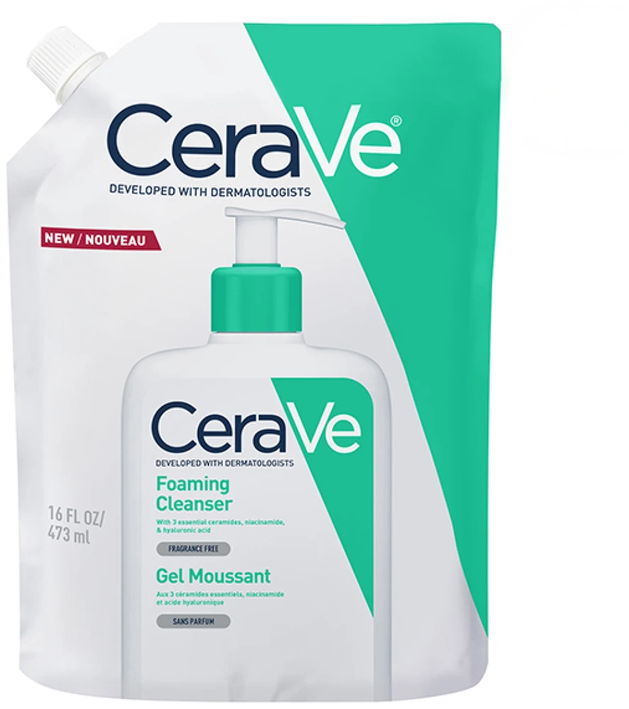 CeraVe Foaming Valiklis Refill veido prausiklio normaliai / riebiai odai papildymas, 473 ml