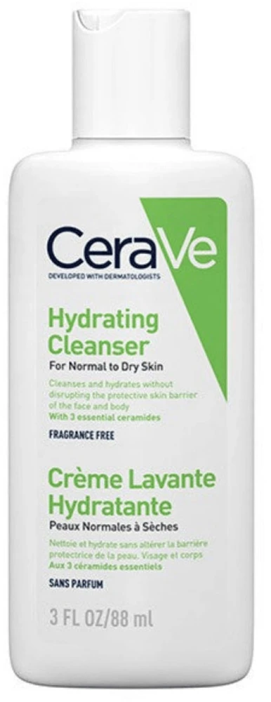 CeraVe Hydrating Valiklis veido prausiklis, 88 ml