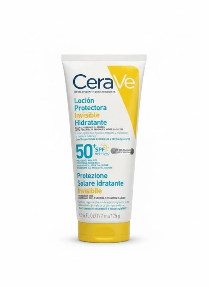 CeraVe Invisible Hydrating Protective Lotion SPF 50+ apsauginis losjonas nuo saulės, 177 ml