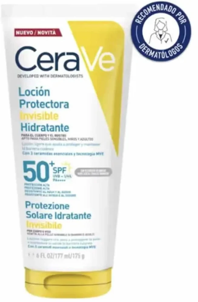 CeraVe Invisible Hydrating Protective Lotion SPF 50+ apsauginis losjonas nuo saulės, 75 ml