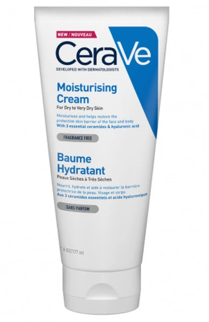 Drėkinamasis veido ir kūno kremas sausai ir labai sausai odai Cerave Moisturising Cream, 177 ml