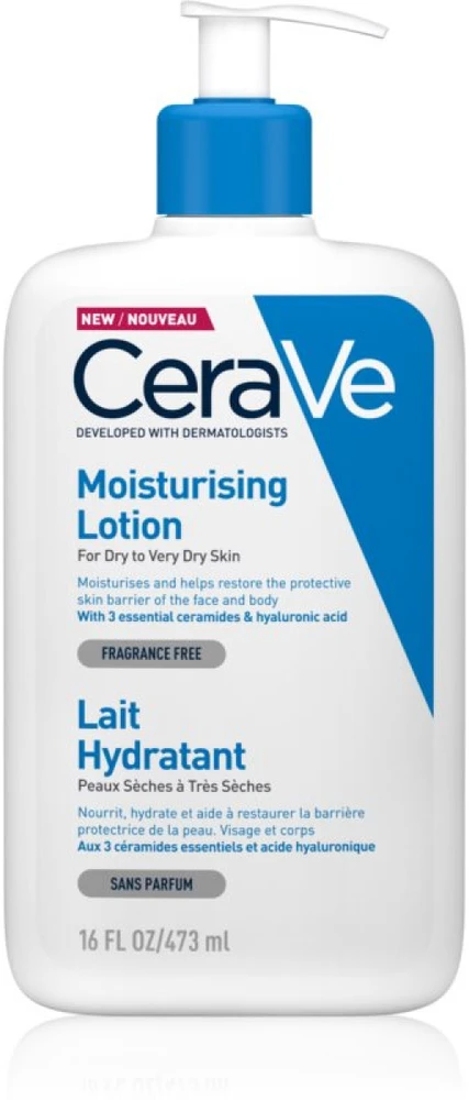 Drėkinamasis veido ir kūno losjonas sausai ir labai sausai odai Cerave Moisturising Lotion, 473 ml