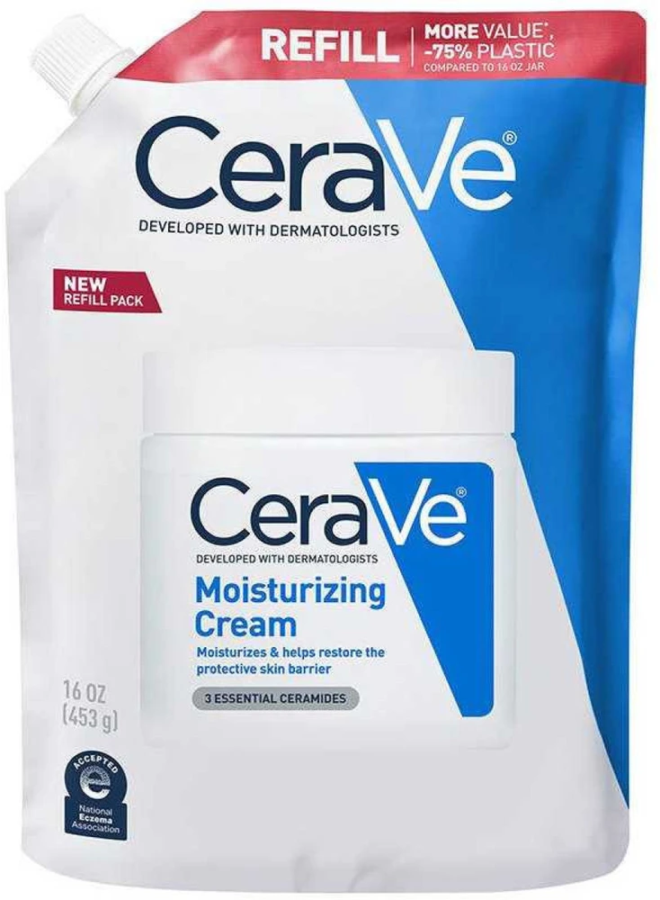 Cerave Moisturising Kreminis Refill drkinamasis kremas sausai ir labai sausai odai, 454 ml