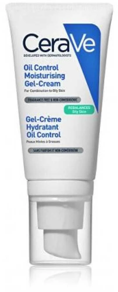 Drėkinamasis veido kremas mišriai ir riebiai odai Cerave Oil Control Moisturising Gel-Kreminis, 52 ml