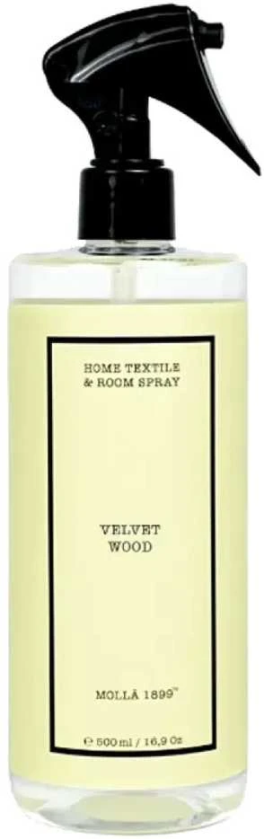 Cereria Mollá namų purškiamas kremas „Velvet Wood“ (namų tekstilės ir kambario purškiklis), 500 ml
