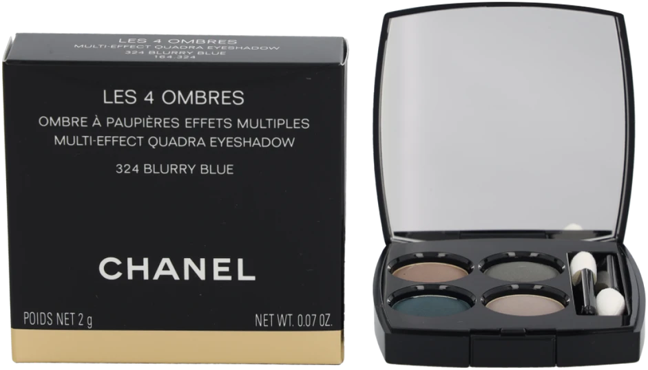 „Chanel Les 4 Ombres Multi Effect Quadra“ akių šešėliai #324 Blurry Mėlyna, 2 g