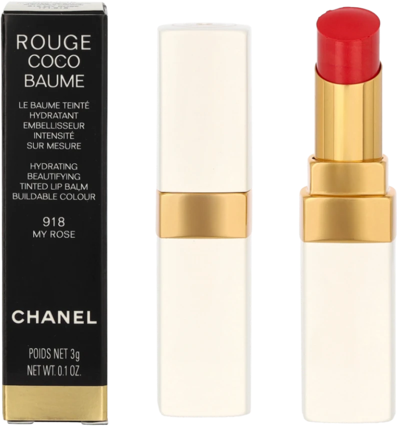 Chanel Rouge Coco Hydrating Beautifying Tinted lūpų balzamas #918 My Rose, 3 g
