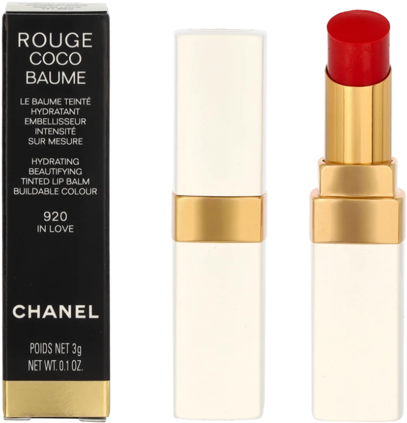 Chanel Rouge Coco drėkinantis ir puoselėjantis atspalvį suteikiantis lūpų balzamas #920 In Love, 3 g