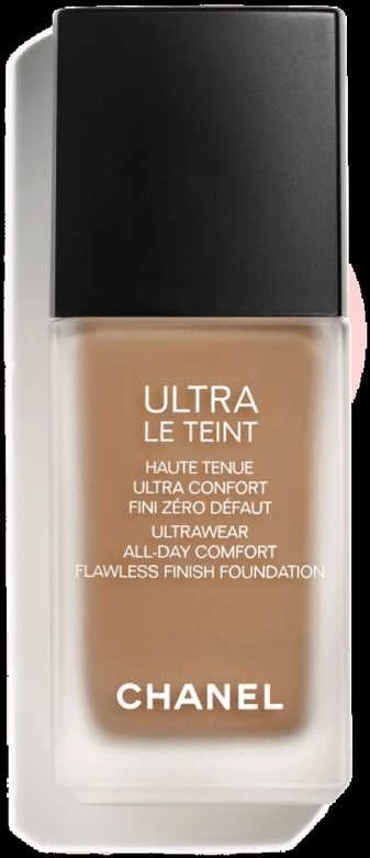 Chanel Ultra Le Teint Flawless Finish Fluid Foundation ilgai išliekanti tobulinanti kreminė pudra, matinis švytintis efektas, atspalvis: BR132, 30 ml