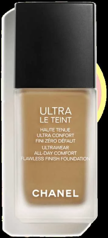 Chanel Ultra Le Teint Flawless Finish Fluid Foundation ilgai išliekanti tobulinanti kreminė pudra, matinis švytintis efektas, atspalvis: BD121, 30 ml