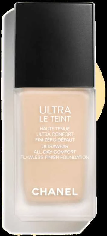 Chanel Ultra Le Teint Flawless Finish Fluid Foundation ilgai išliekanti tobulinanti kreminė pudra, matinis švytintis efektas, atspalvis: BR12, 30 ml