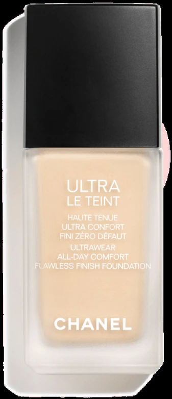 Chanel Ultra Le Teint Flawless Finish Fluid Foundation ilgai išliekanti tobulinanti kreminė pudra, matinis švytintis efektas, atspalvis: B10, 30 ml