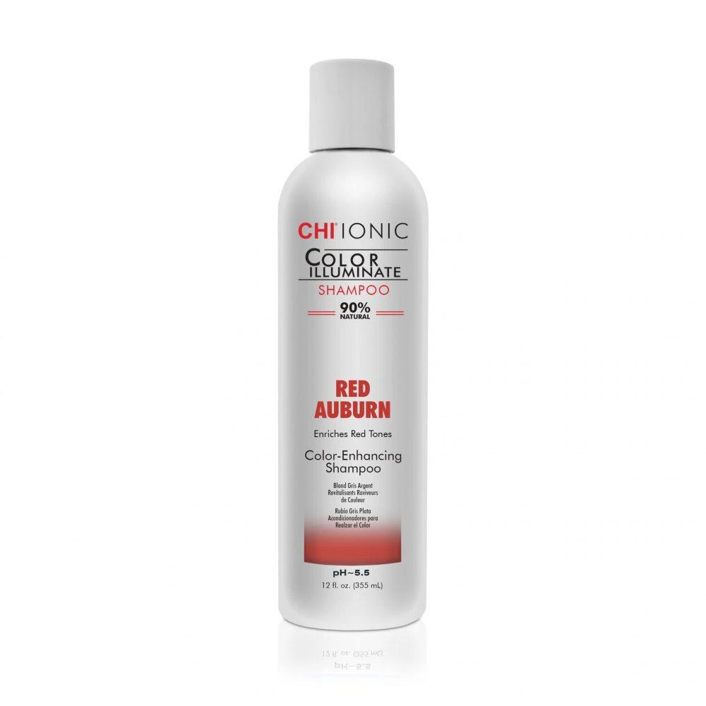 CHI IONIC COLOR ILLUMINATE spalvą atgaivinantis šampūnas – Raudona Auburn 739 ml