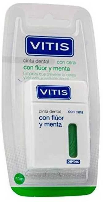 Vitis Cinta Dental Fluor & Menta tarpdančių siūlas, 1 vnt.