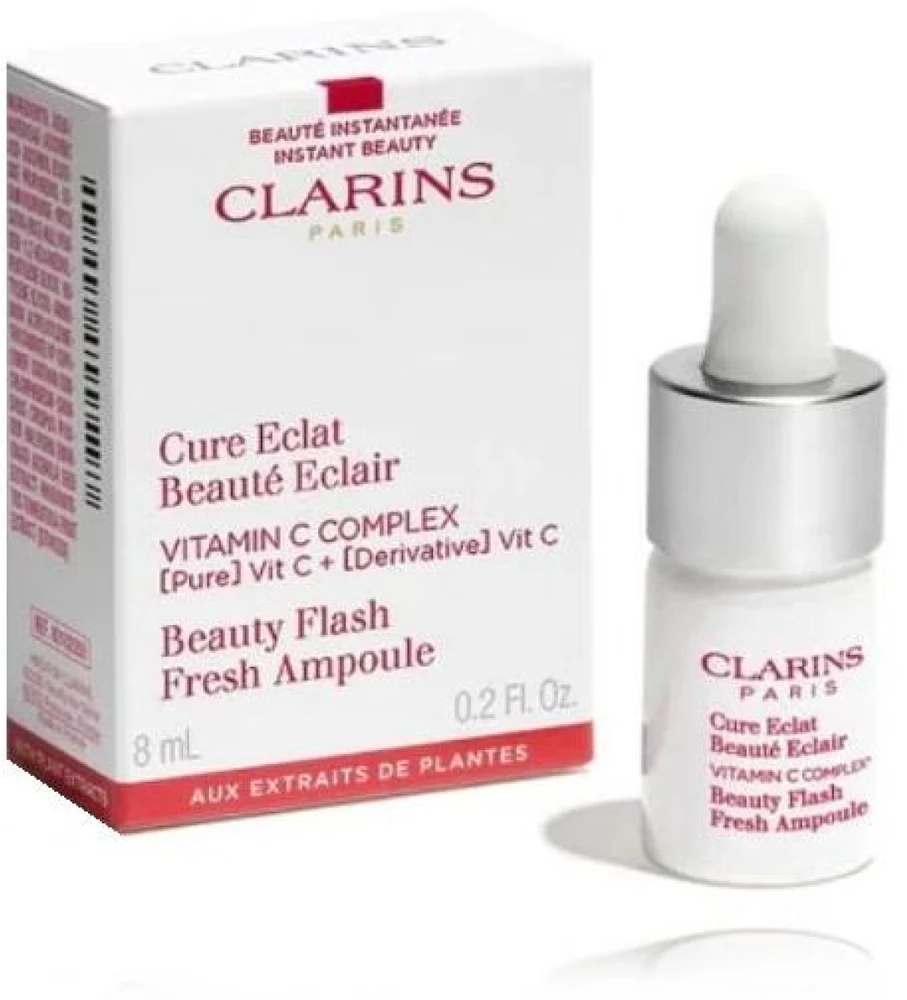 Clarins Beauty Flash Fresh Ampoule skaistinantis serumas veidui su vitaminu C, 8 ml