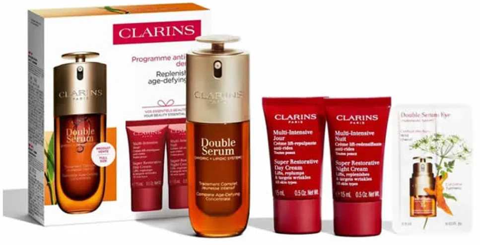 „Clarins“ dvigubo serumo rinkinys, 50 ml, 4 dalys