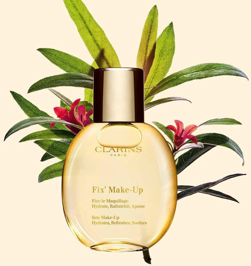 Clarins Fix' Make Up Golden Radiance Collection purškiamas makiažo fiksatorius, 50 ml