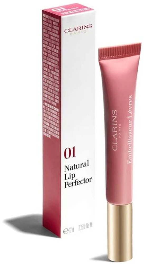 Clarins Lip Perfector Shimmer Lūpų blizgis lūpų blizgis, atspalvis: 01 Rose Shimmer, 12 ml