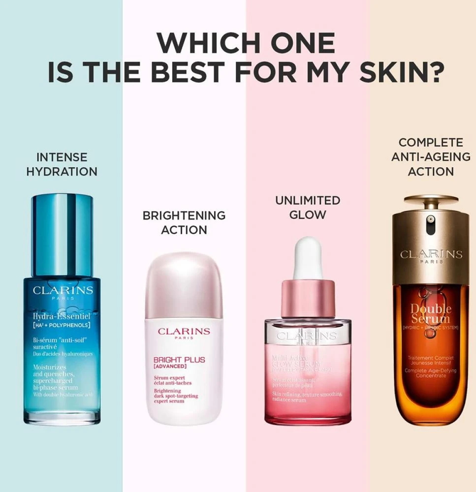 Clarins Multi Active Glow Serum skaistinamasis veido serumas, 30 ml
