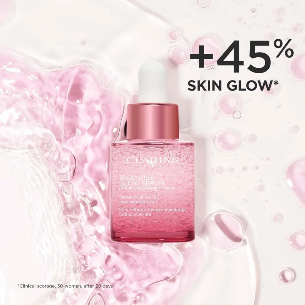 Clarins Multi Active Glow Serum skaistinamasis veido serumas, 30 ml
