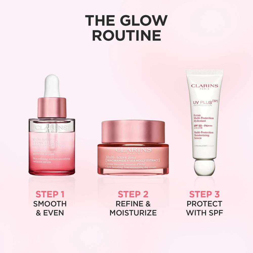 Clarins Multi Active Glow Serum skaistinamasis veido serumas, 30 ml