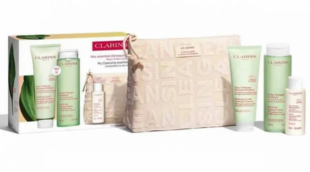 „Clarins Purifying Gentle Foaming“ valiklis, 125 ml, 3 dalių rinkinys