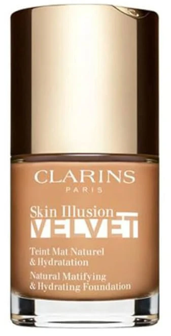„Clarins Skin Illusion Velvet Matte Natural Finish“ skystas makiažo pagrindas, 112C Amber, 30 ml