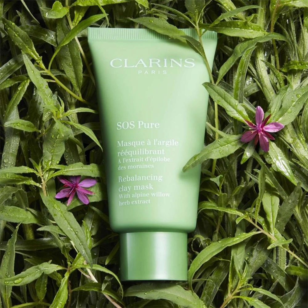 Clarins SOS Pure Rebalancing Clay Mask molio kaukė, 75 ml