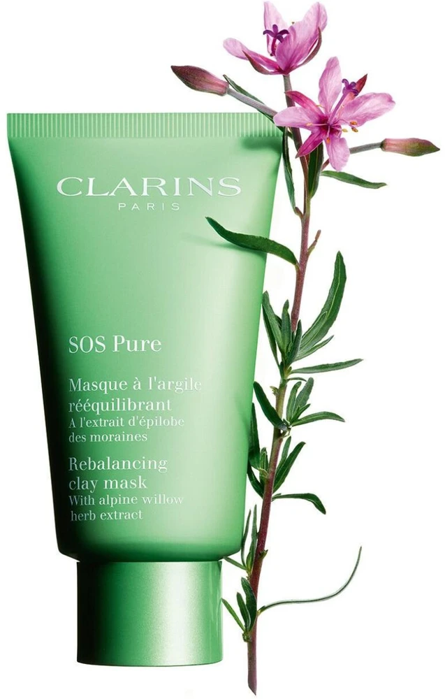 Clarins SOS Pure Rebalancing Clay Mask molio kaukė, 75 ml