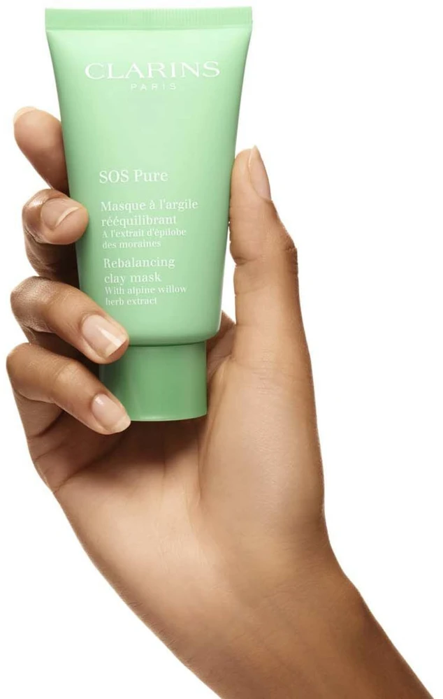 Clarins SOS Pure Rebalancing Clay Mask molio kaukė, 75 ml