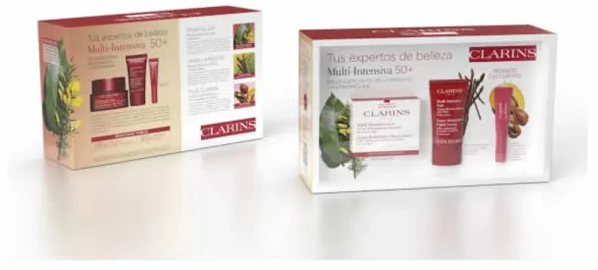 „Clarins Super Restorative Day Kreminis“ labai sausai odai, 50 ml rinkinys, 3 dalys