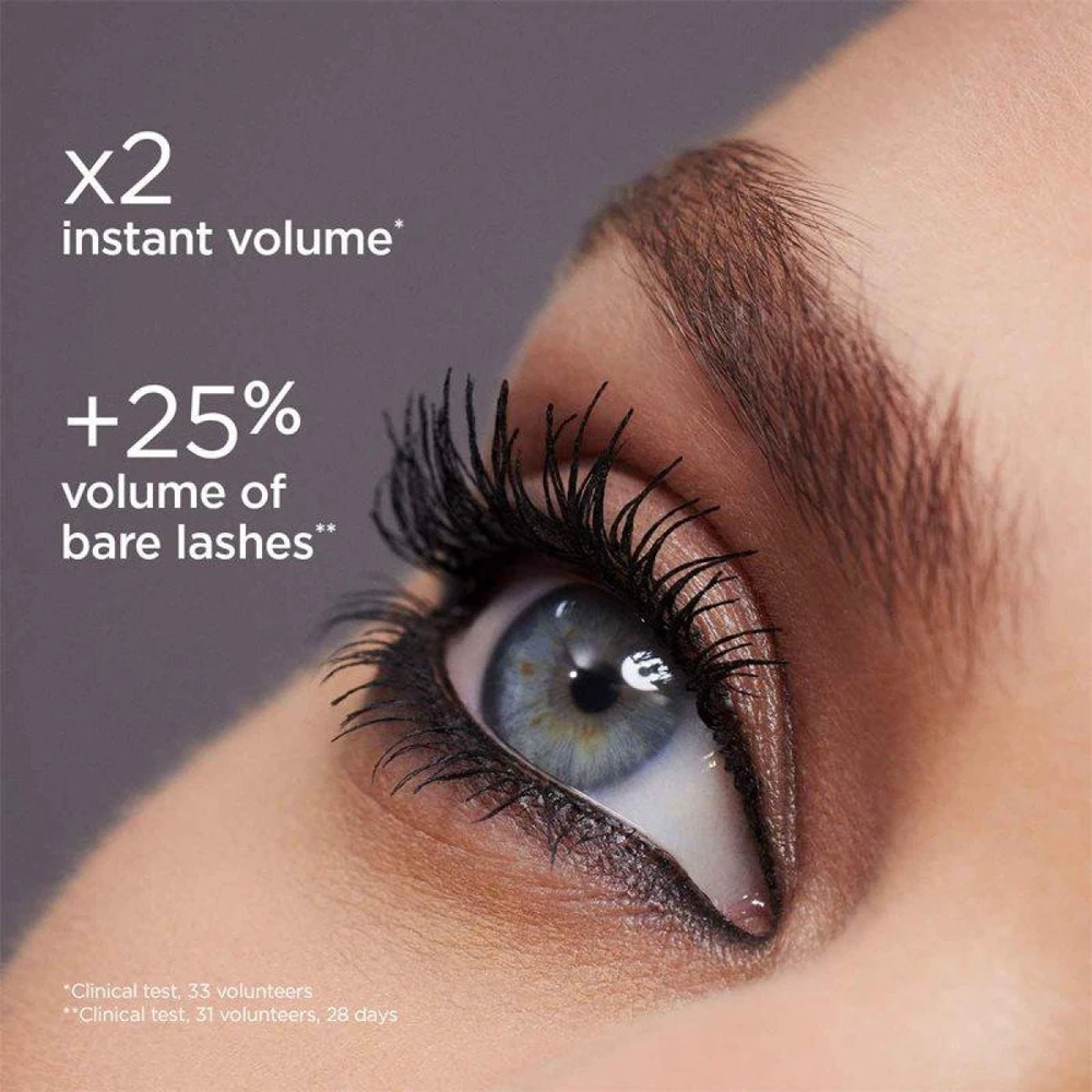 Clarins Wonder Volume Blakstienų tušas XXL apimties suteikiantis blakstienų tušas, atspalvis: 01 Extreme Juodas, 8 ml