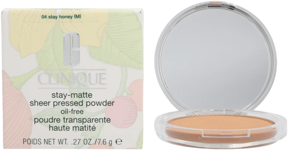 „Clinique Stay-Matte Sheer“ presuota pudra #04 „Stay Honey“ (M), 7,6 g
