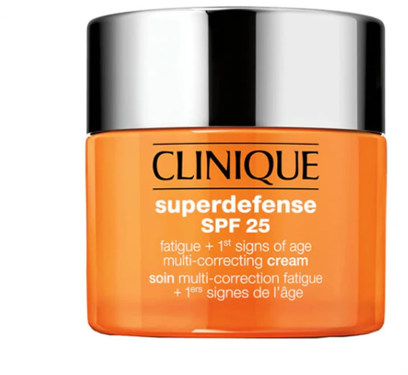 Clinique Superdefense Broad Spectrum SPF 25 Fatigue + First Signs Of Age Multi-correcting Kreminis jauninamasis veido kremas riebiai ir mišriai odai, 50 ml