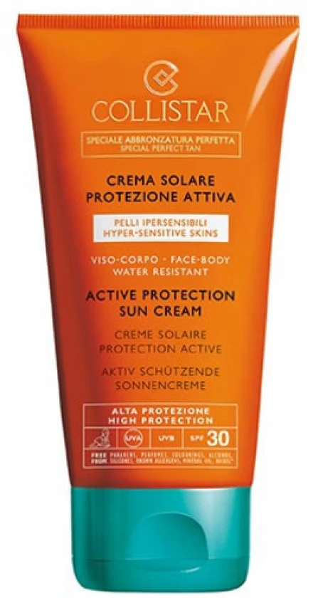 "Collistar" aktyvi apsauga nuo saulės veido ir kūno kremas Spf30 itin jautriai odai 150ml