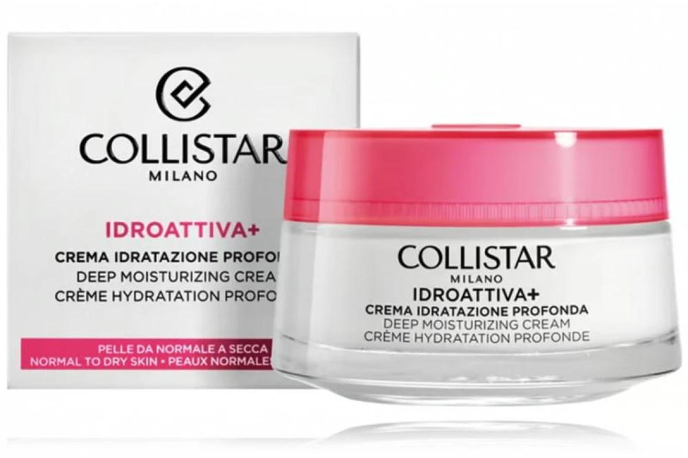 Collistar Idro Attiva+ Deep Moisturizing Kreminis giliai drėkinantis veido kremas normaliai / sausai odai, 50 ml