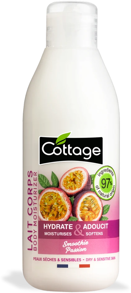 "Cottage" drėkinamasis ir išlyginamasis kūno pienelis "Smoothie Maracuya" 200ml