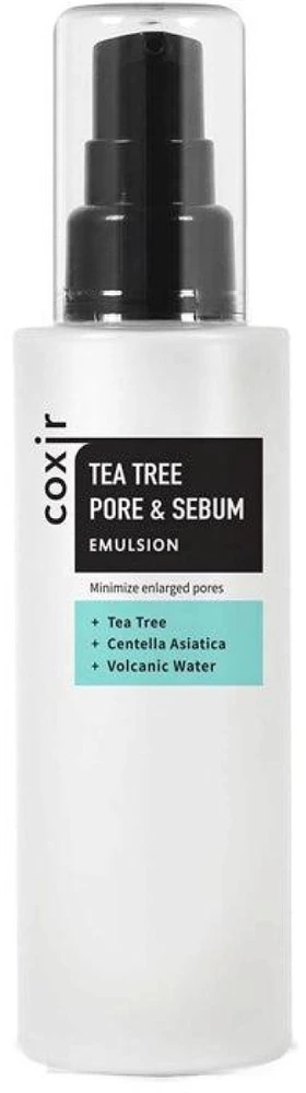 Coxir Tea Tree Pore & Sebum Emulsion emulsija su arbatmedžio ekstraktu riebiai odai kontroliuoti, 100 ml