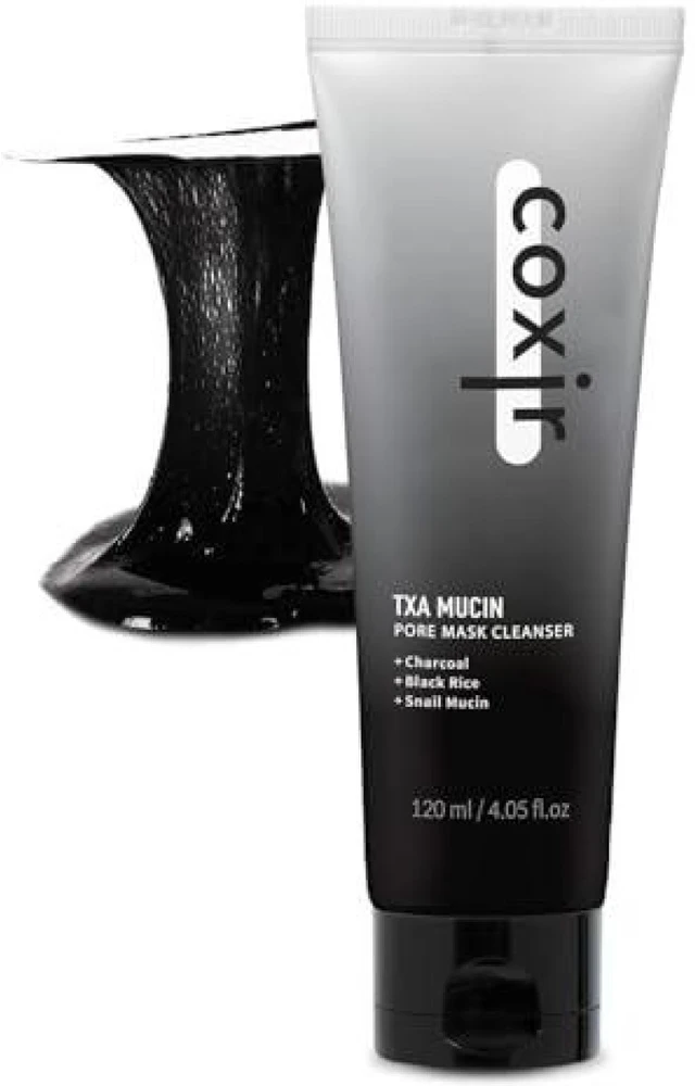 Coxir TXA Mucin Pore Mask Valiklis putojanti kaukė porų valymui su traneksamo rūgštimi ir sraigių mucinu, 120 ml