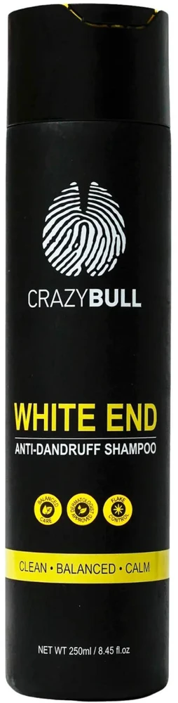 CrazyBull Baltas End Nuo pleiskanų Šampūnas šampūnas nuo pleiskanų, 250 ml