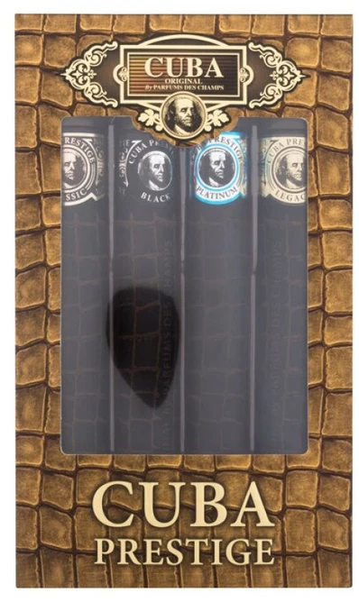 Cuba Prestige EDT rinkinys vyrams (EDT 35 ml + EDT Prestige Juodas 35 ml + EDT Prestige Platinum 35 ml + EDT Prestige Legacy 35 ml)