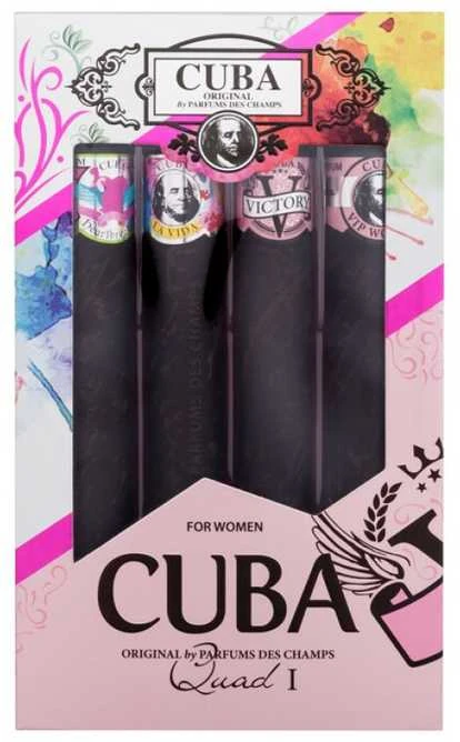 Cuba Quad I EDT rinkinys moterims (EDT Heartbreaker 35 ml + EDT La Vida 35 ml + EDT Victory 35 ml + EDT VIP 35 ml)