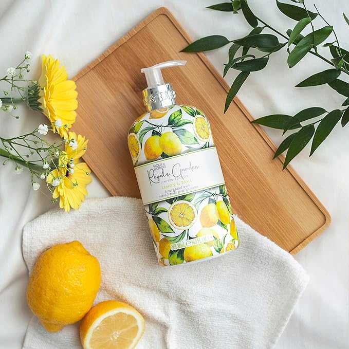 Baylis & Harding Royale Garden Lemon & Basil skystas rankų muilas, 500 ml
