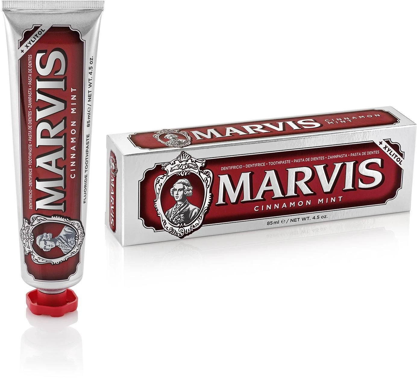 Marvis Cinnamon Mint Cinamono ir mėtų skonio dantų pasta, 85 ml
