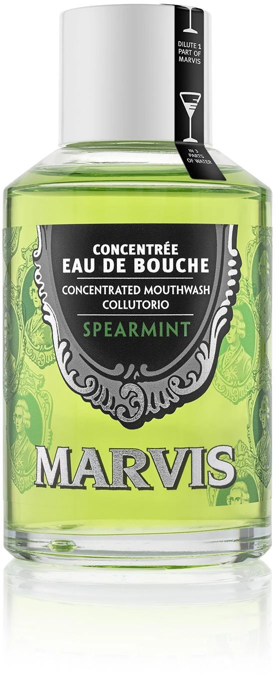 Marvis Spearmint Mouthwash Šaltmėčių skonio burnos skalavimo skystis, 120 ml