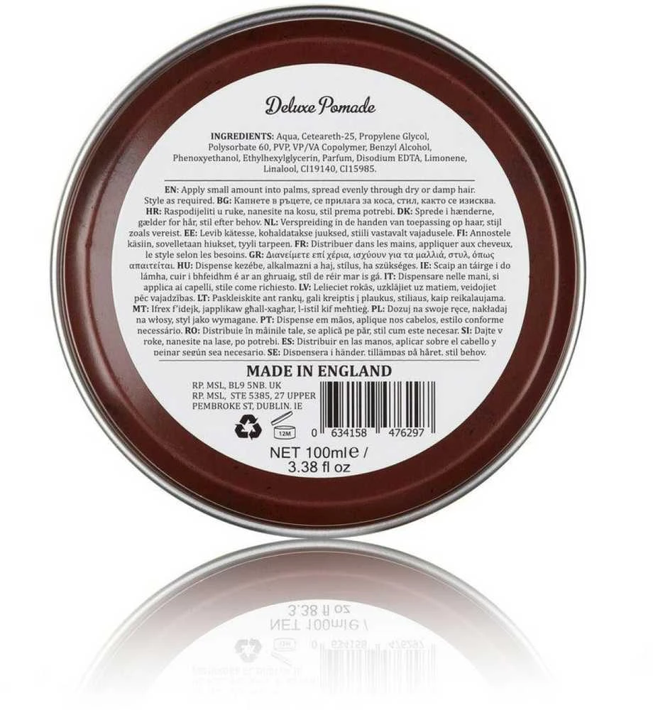 Dapper Dan Deluxe Pomade vidutinės fiksacijos ir spindesio plaukų pomada, 100 ml