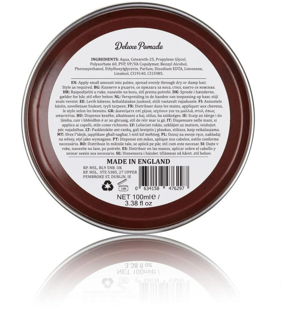 Dapper Dan Deluxe Pomade vidutinės fiksacijos ir spindesio plaukų pomada, 100 ml