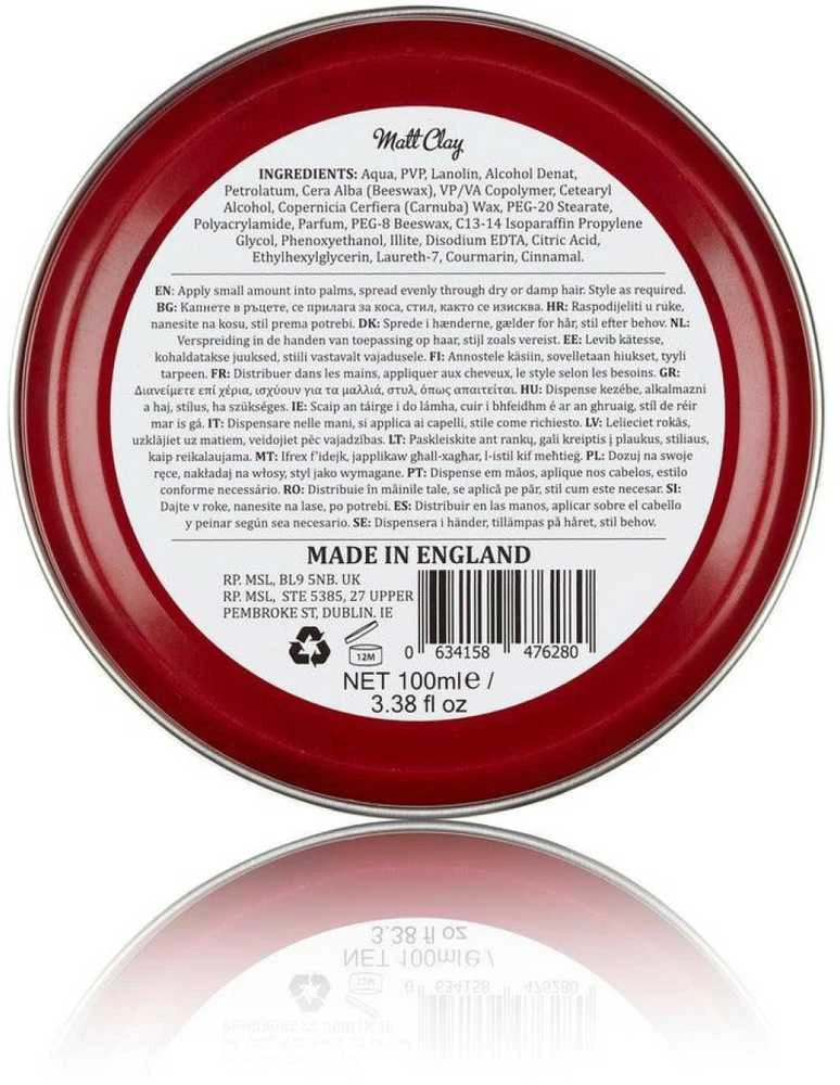 Dapper Dan Matt Clay stiprios fiksacijos, matinis plaukų modeliavimo molis, 100 ml