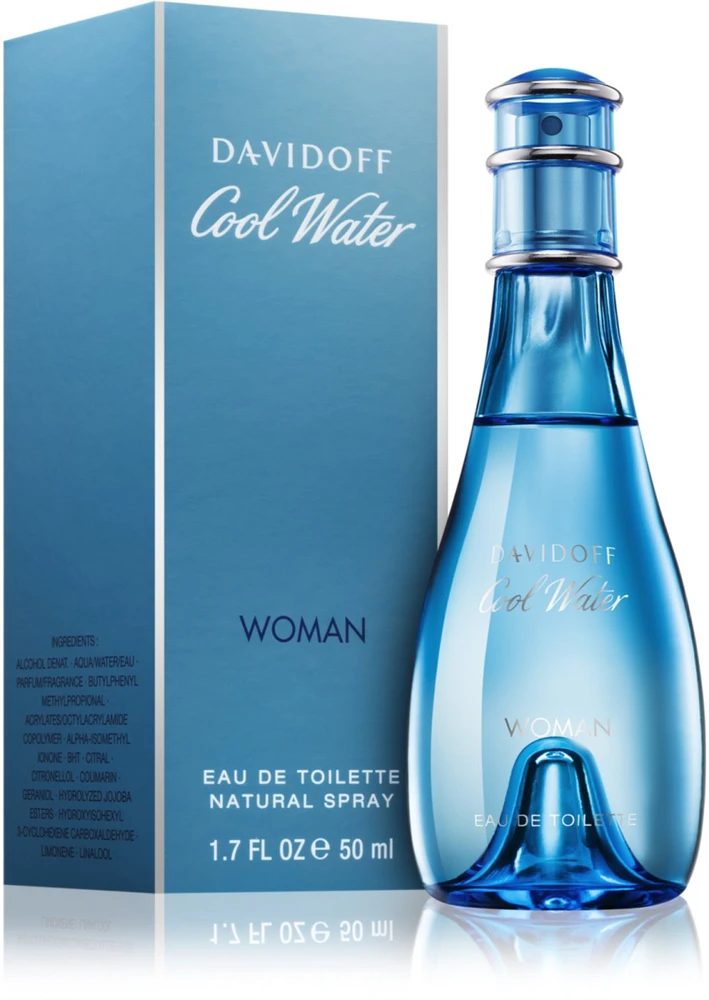 Davidoff Cool Water Woman EDT tualetinis vanduo moterims, 50 ml