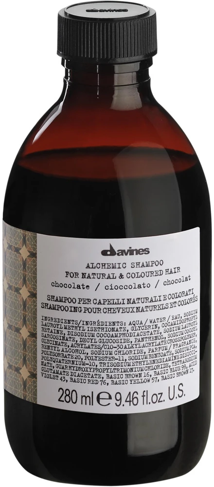 Davines ALCHEMIC Šampūnas Chocolate dažantis šampūnas tamsiai rudiems ir juodiems plaukams, 280 ml